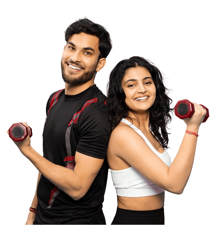 WTF 360 Fitness - Couple working out with dumbbells