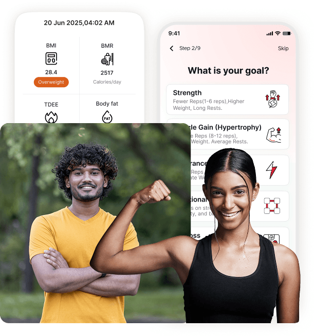 Friends achieving fitness goals together